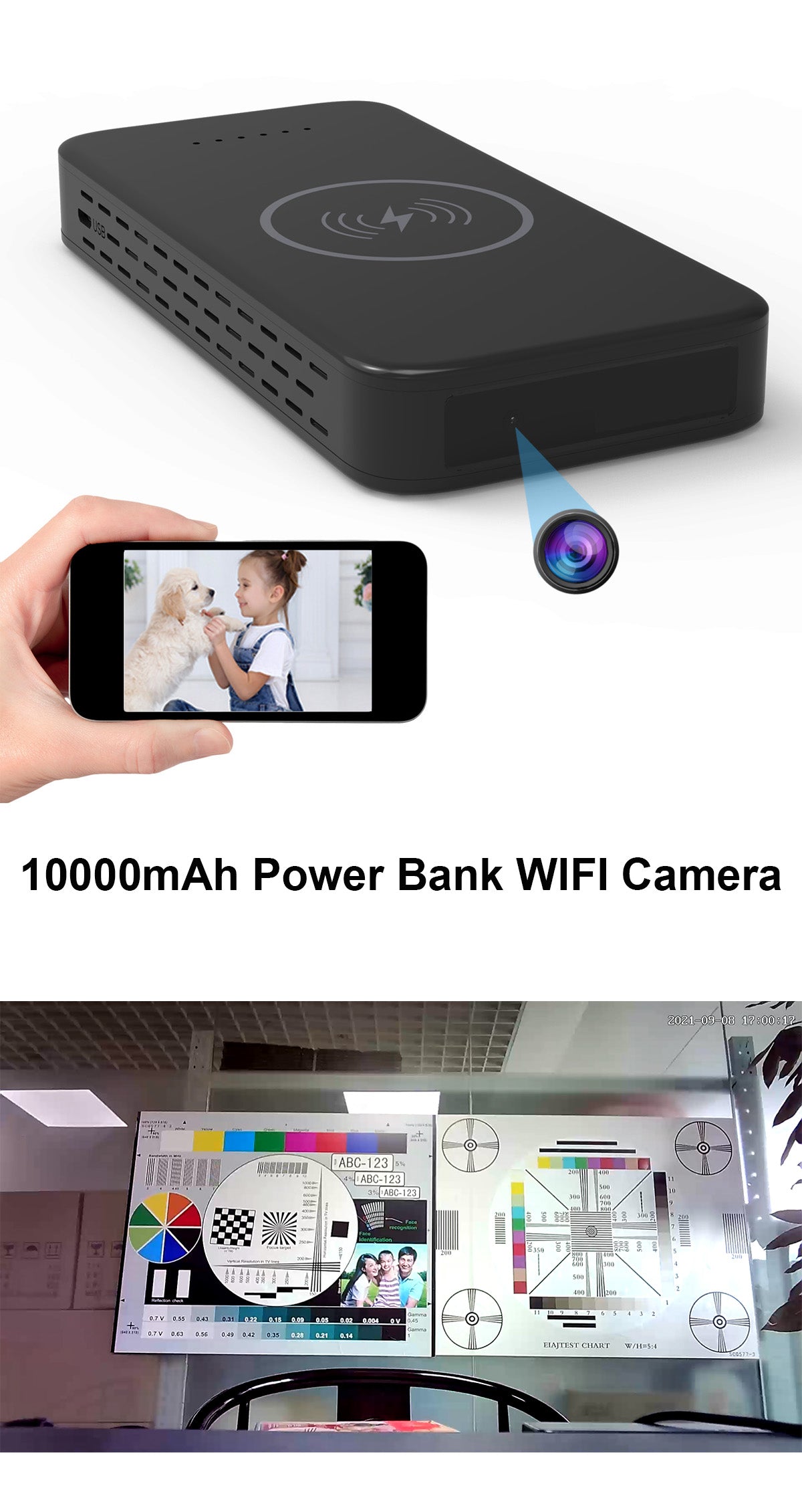 Wireless Wi-Fi Power Bank Camera