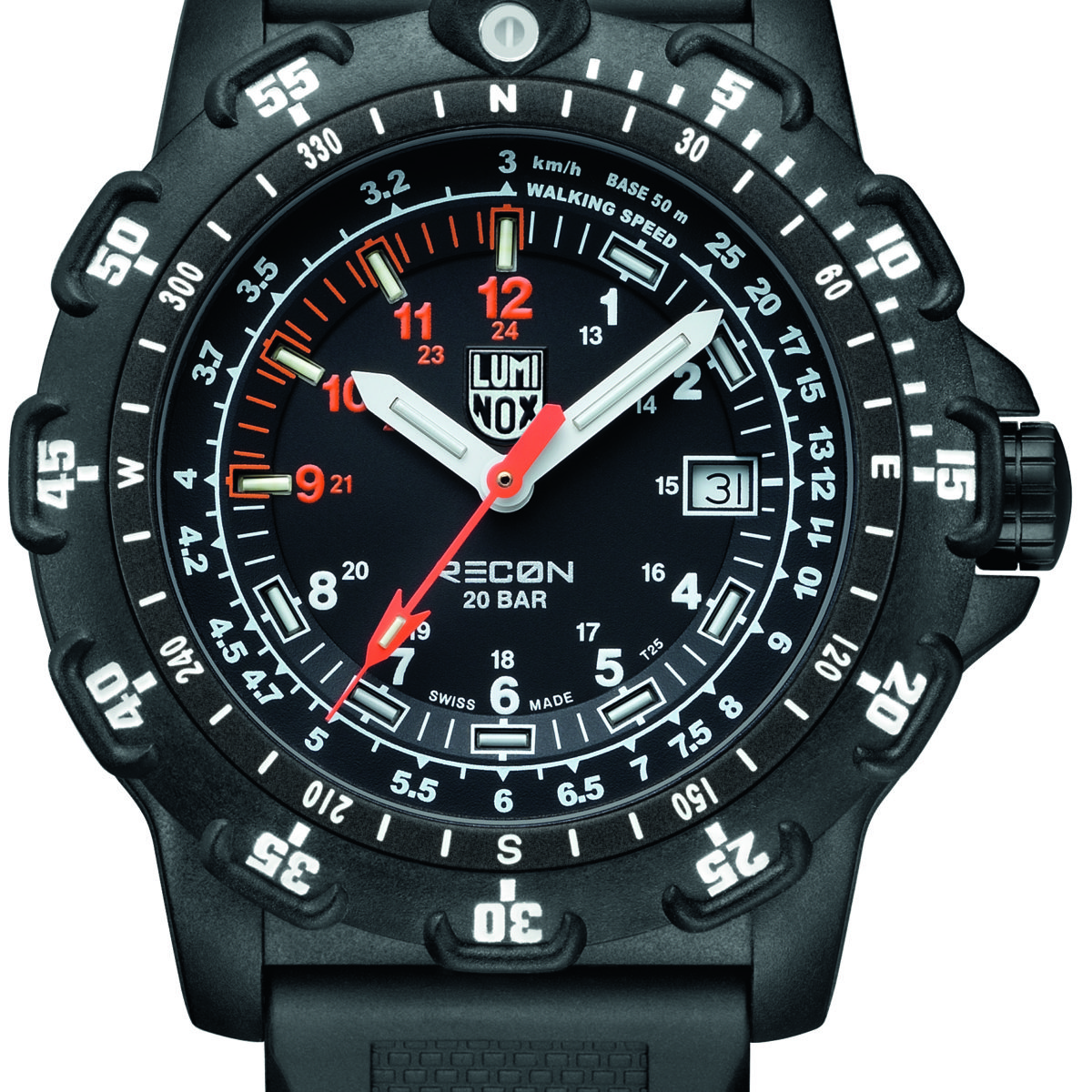 Luminox Black Dial Navigation Watch, 8821km Dive -5385