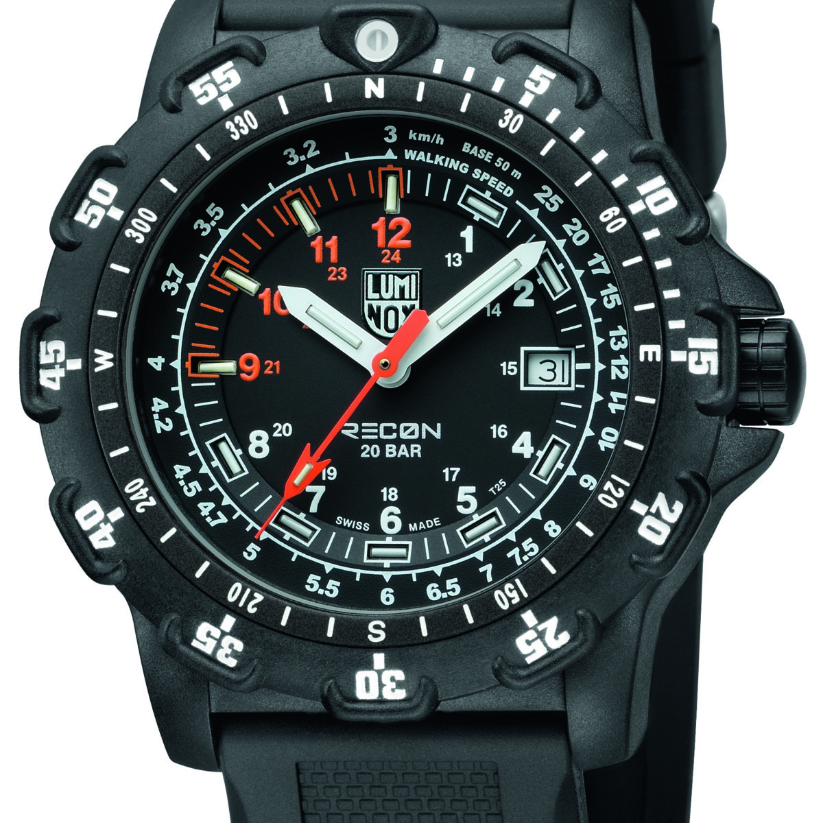 Luminox Black Dial Navigation Watch, 8821km Dive -0